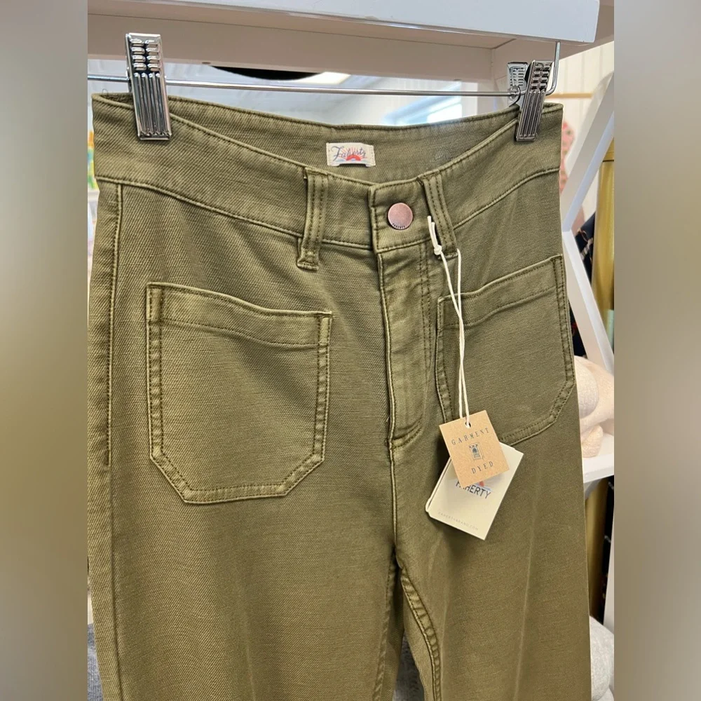 Faherty - Stretch Terry Patch Pocket Pant Olive Green - Picture 5 of 7